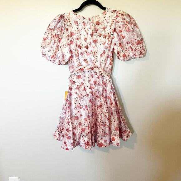 Lakeyo Anselma belted puff sleeve fit and flare mini Dress small nwt - Picture 2 of 10